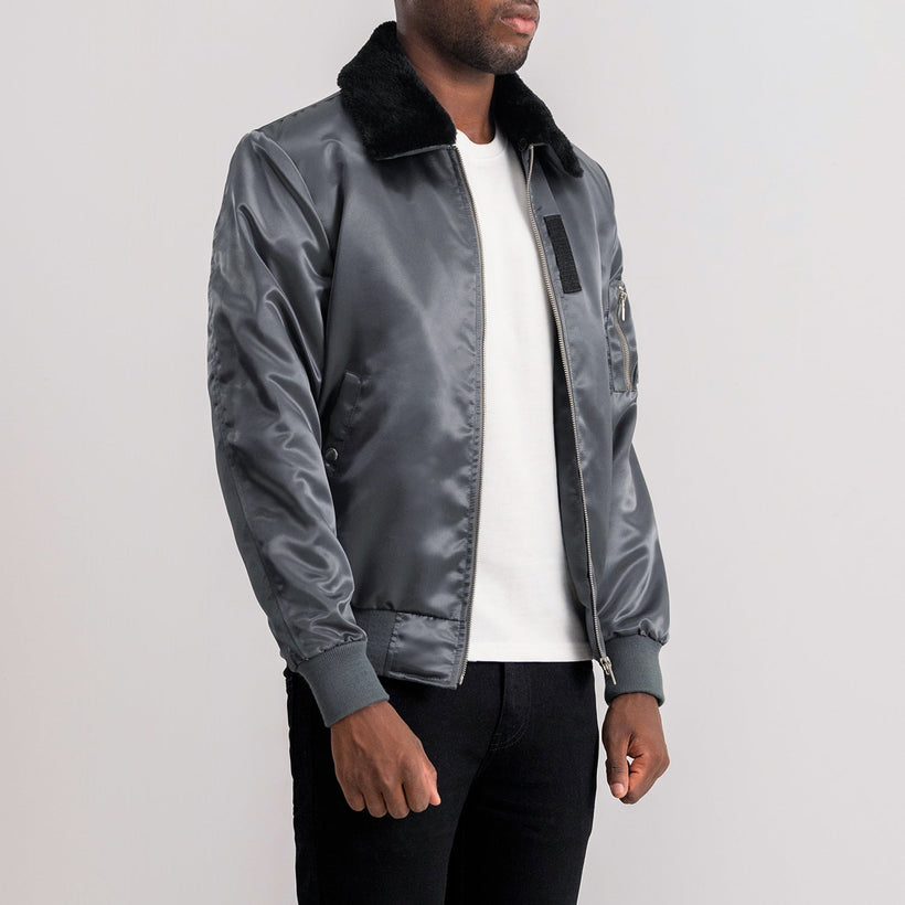 Clyde B-1-5 Grey Bomber Jacket