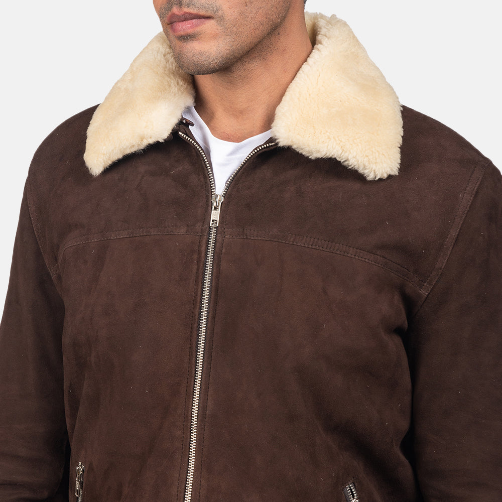 Authentic Goatskin Suede with Suede Finish Grain Texture &amp; Heavy-Duty Seam Stitching Detail