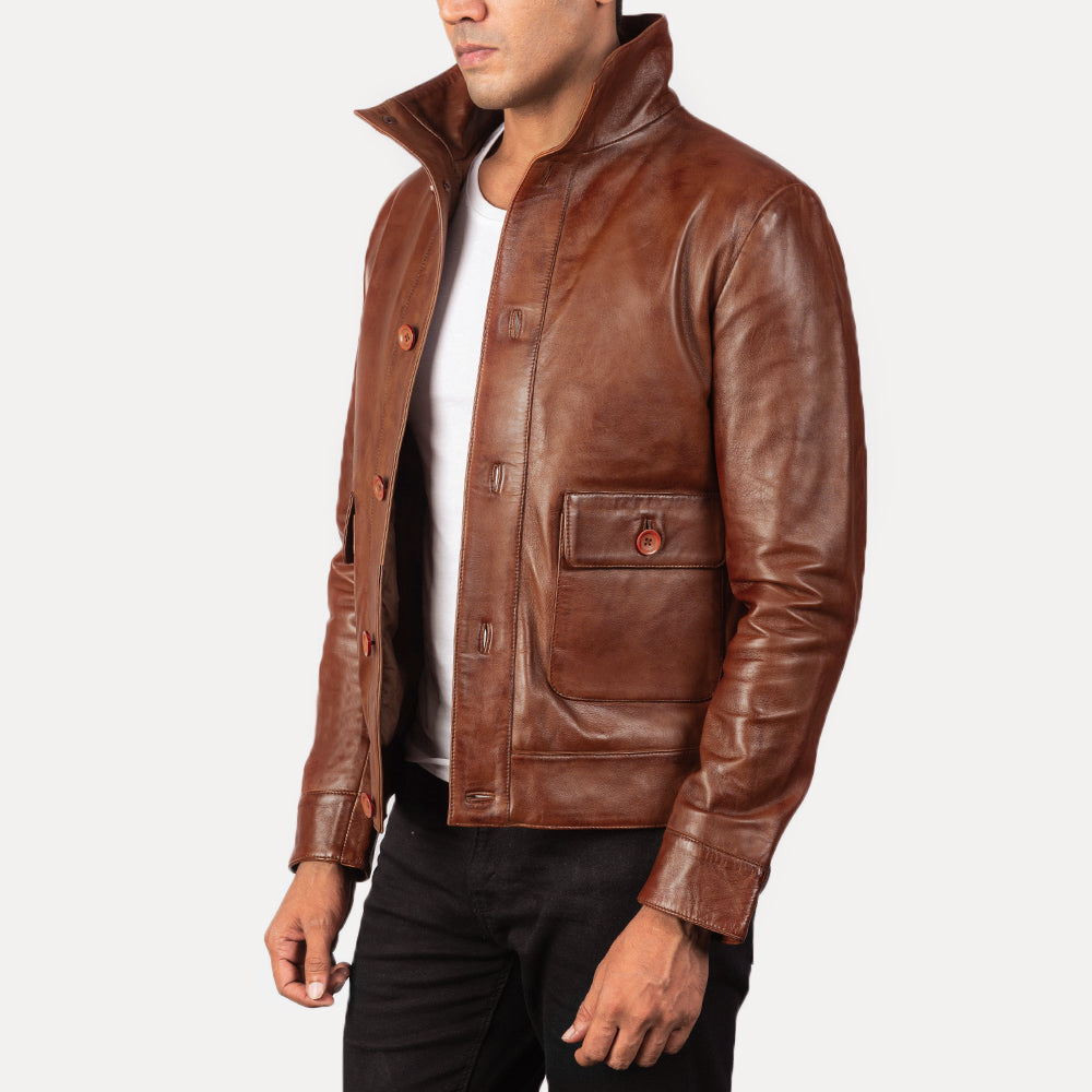 Columbus Leather Bomber Jacket – alternate product view 2