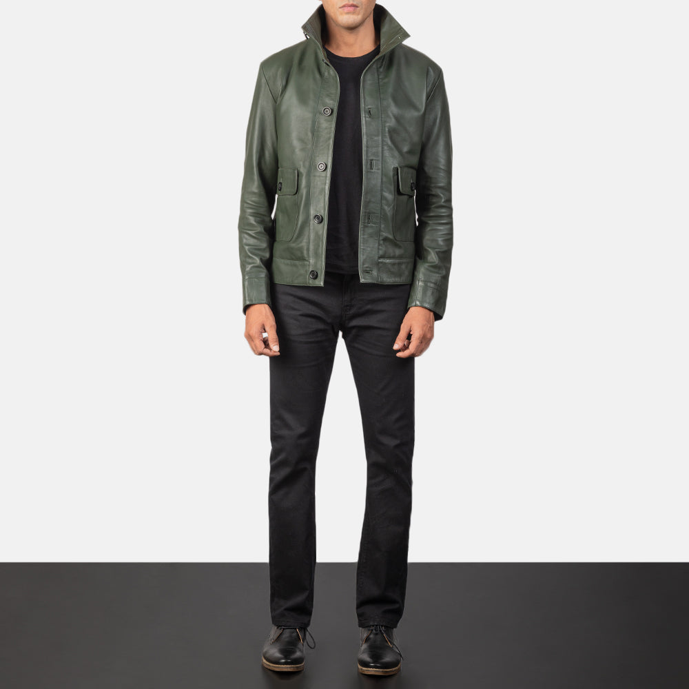 Columbus Leather Bomber Jacket – alternate product view 3