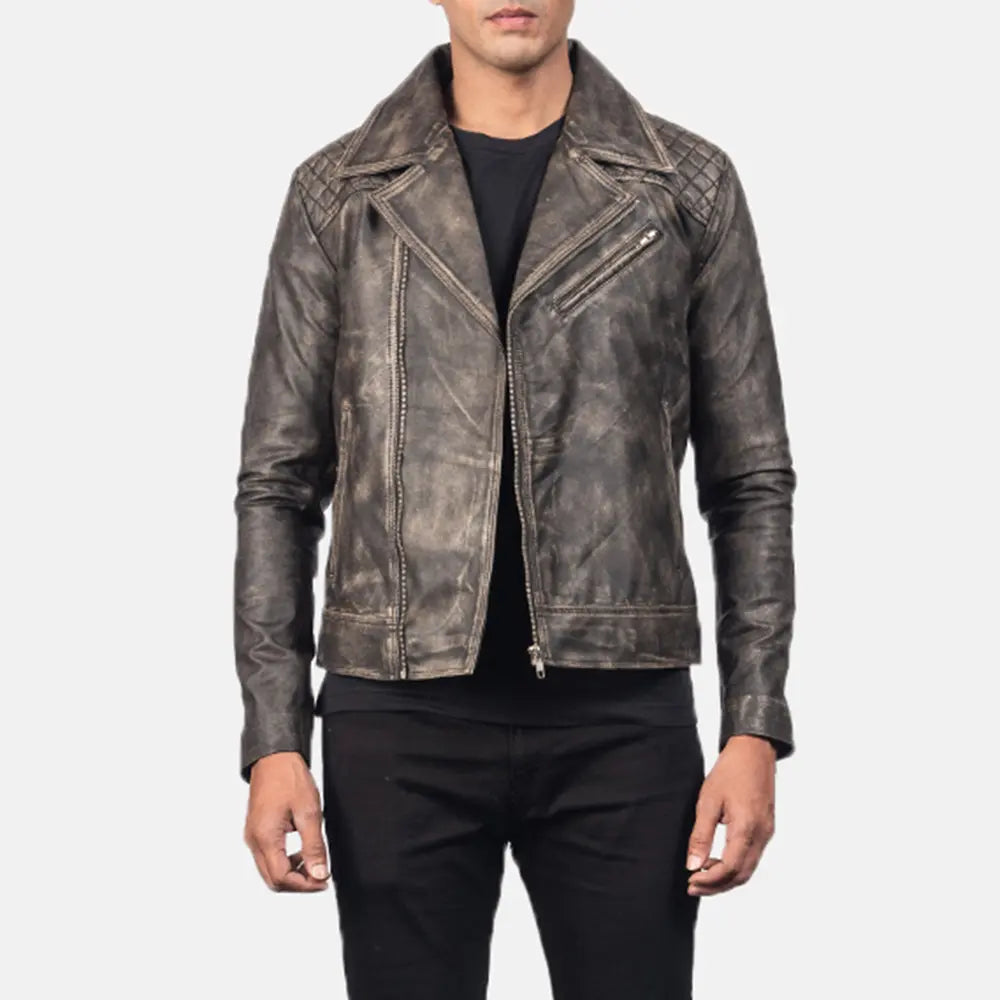 Danny Quilted Leather Biker Jacket – alternate product view 4