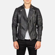 Men's Faisor Mocha Suede Biker Jacket in Mocha Brown Goatskin Suede - Front Profile View &amp; Tailored Silhouette | Buy Online