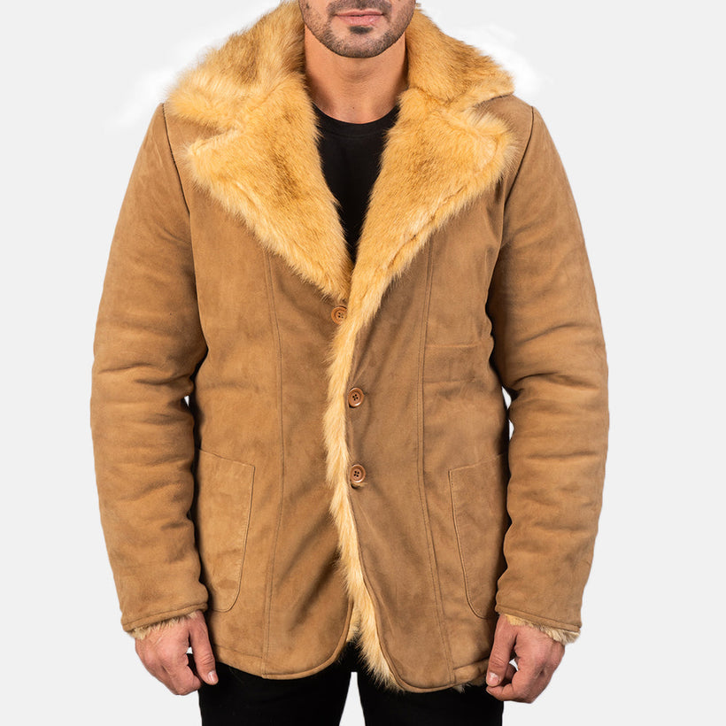 Furlong Coat Beige Leather Coat