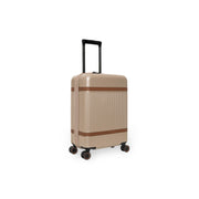 Hand Luggage Suitcase Zuna in Classic 100% Full-Grain Leather - Front Profile View &amp; Tailored Silhouette | Buy Online