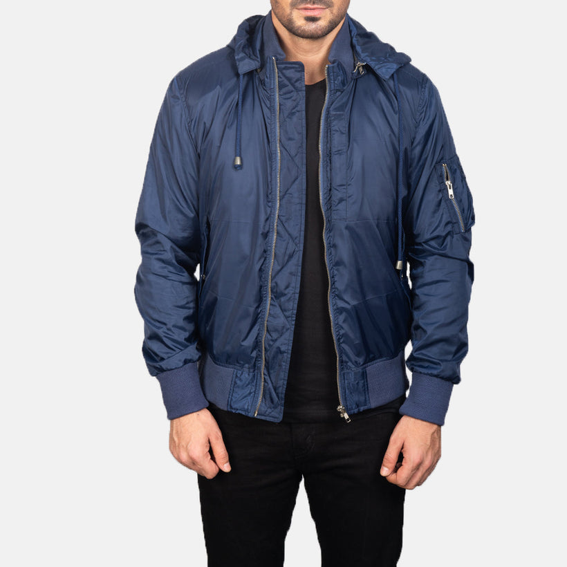 Hanklin MA-1 Blue Hooded Bomber Jacket