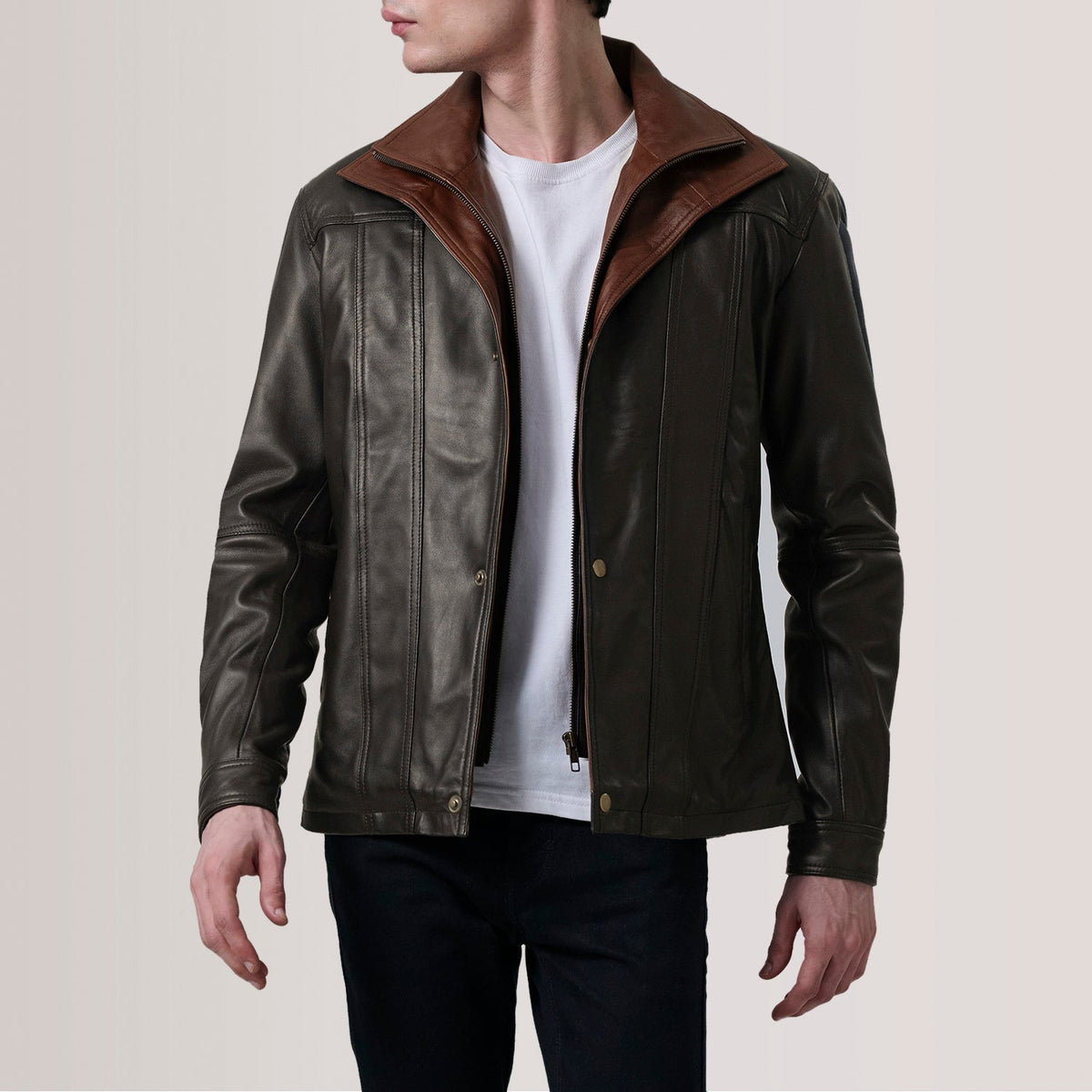 Tailored Rib Cuffs &amp; Hem Craftsmanship Construction Detail on Klen Brown Classic Jacket For Men