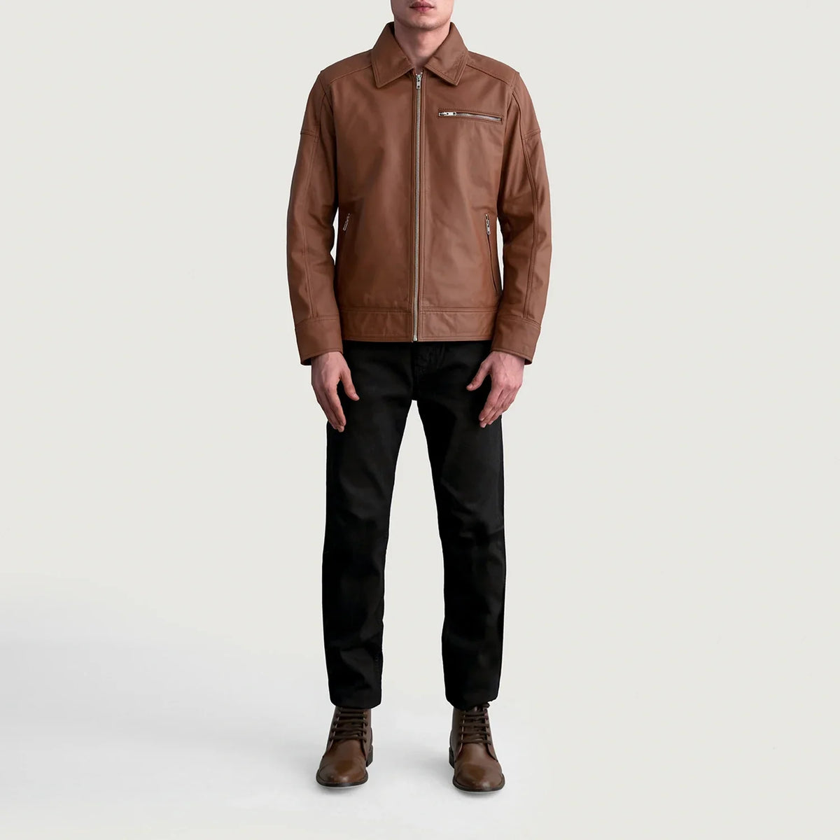 Lavendard Leather Biker Jacket – alternate product view 4