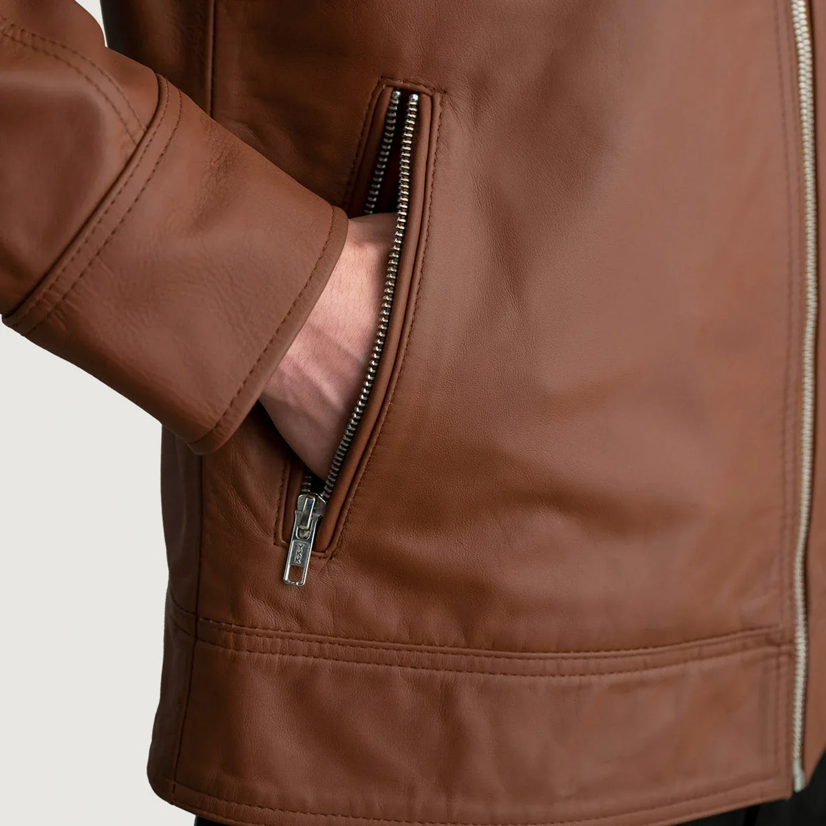 Lavendard Leather Biker Jacket – alternate product view 5