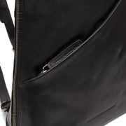 Classic 100% Full-Grain leather Backpack - Rear Perspective Showing Reinforced Leather Straps & Stitching