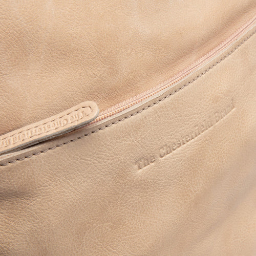 Classic 100% Full-Grain leather Backpack - Rear Perspective Showing Reinforced Leather Straps & Stitching