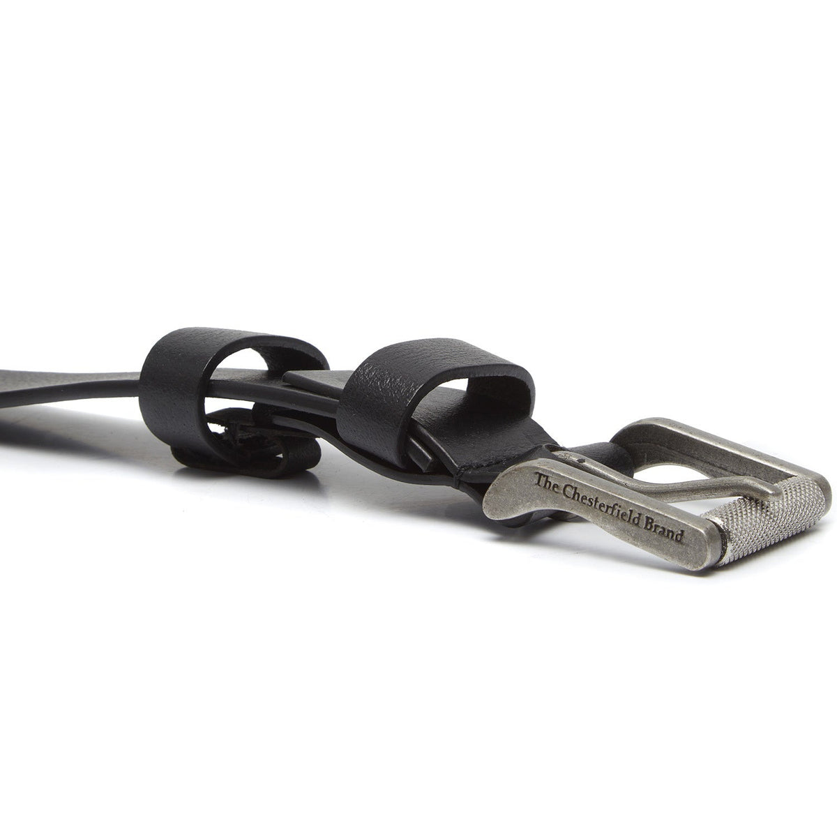 Solid Antique Brass Hardware &amp; Heavy-Duty Dual Zipper Detail on Aayden Full-Grain Leather Belt
