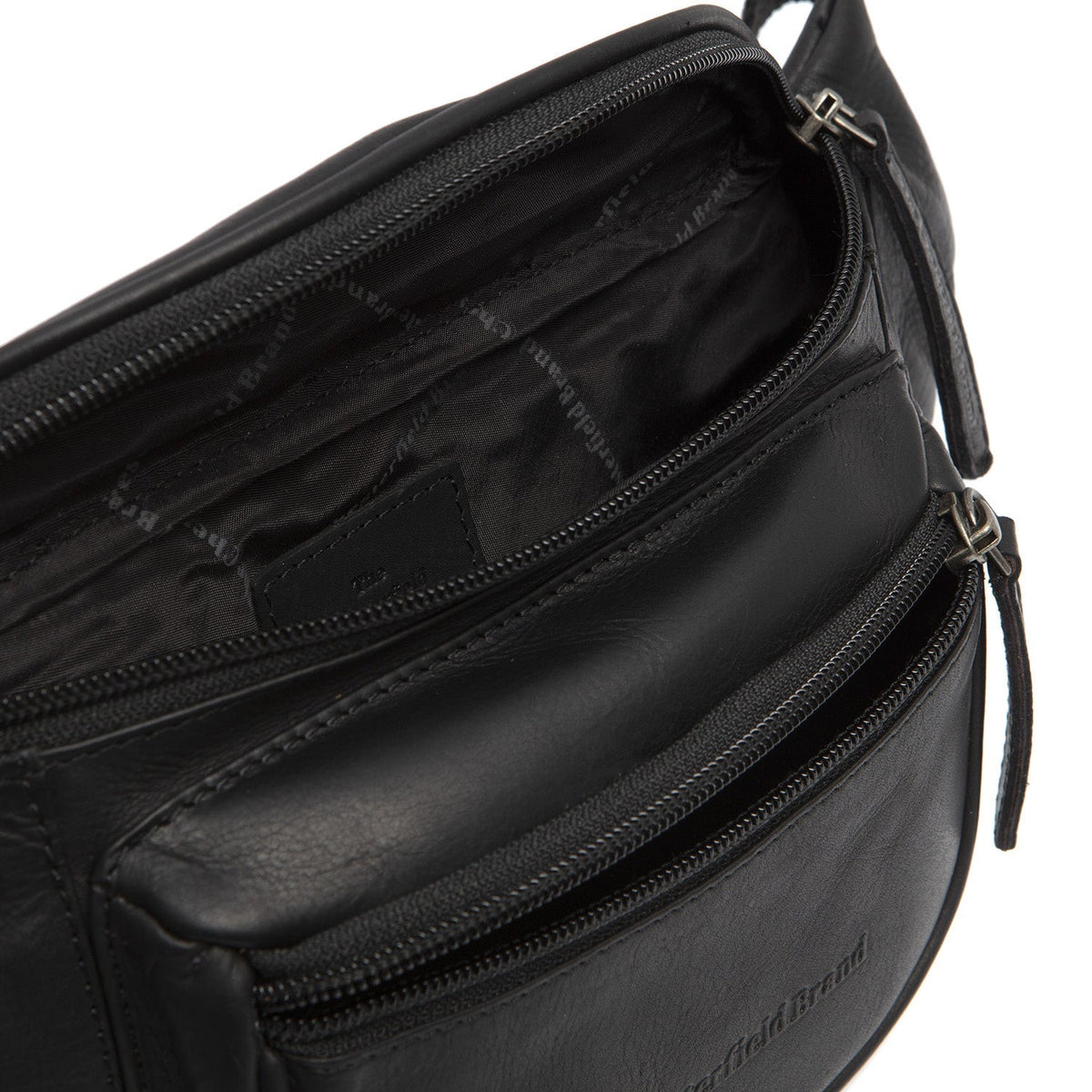Solid Antique Brass Hardware &amp; Heavy-Duty Dual Zipper Detail on Jack Full-Grain Leather Belt Bag