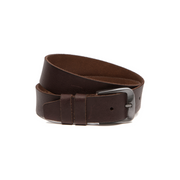 Solid Antique Brass Hardware &amp; Heavy-Duty Dual Zipper Detail on Copper Full-Grain Leather Belt