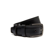Manovo Full-Grain Leather Belt in Classic 100% Full-Grain Leather - Full Exterior Front Profile View | Buy Online