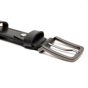 Classic 100% Full-Grain leather Belt - Rear Perspective Showing Reinforced Leather Straps &amp; Stitching