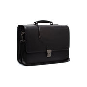 Glenwood Full-Grain Leather Briefcase in Classic 100% Full-Grain Leather - Full Exterior Front Profile View | Buy Online