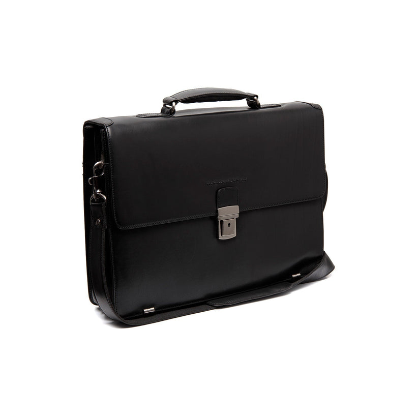 Salvatore Full-Grain Leather Briefcase in Classic 100% Full-Grain Leather - Full Exterior Front Profile View | Buy Online