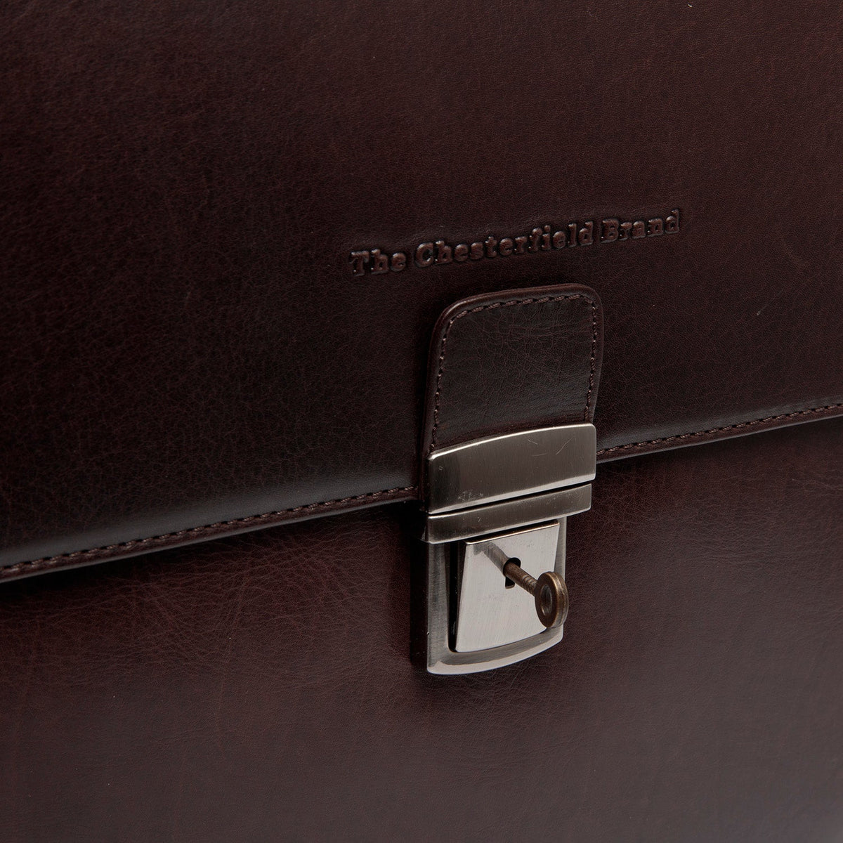 Brown Leather Briefcase Salvatore, detail view 1