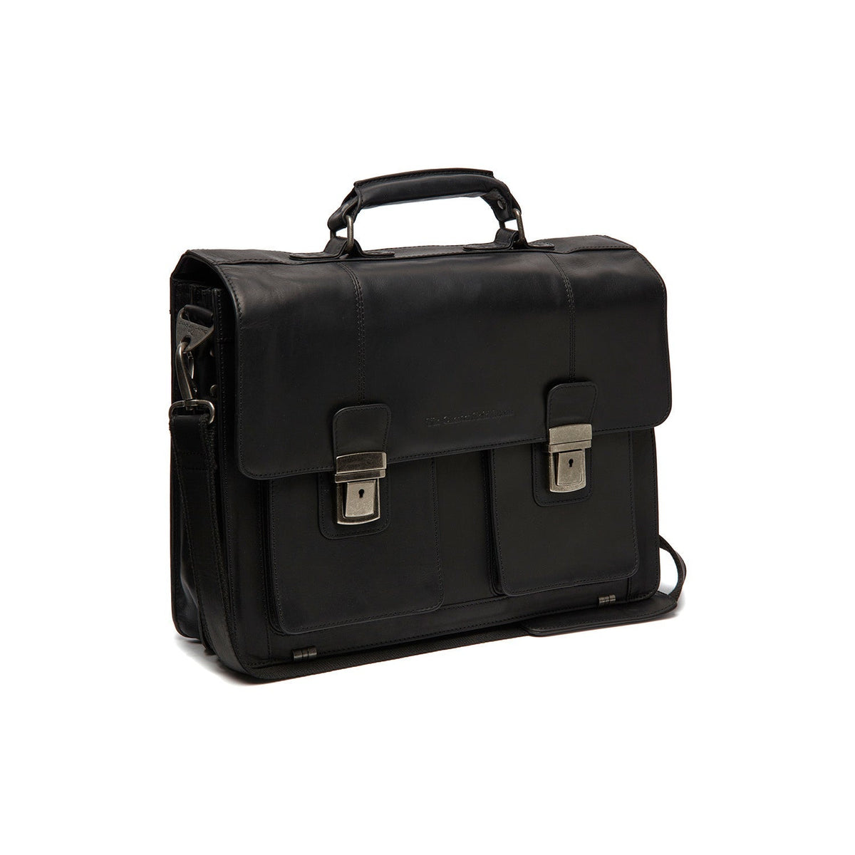Springfield Full-Grain Leather Briefcase in Classic 100% Full-Grain Leather - Full Exterior Front Profile View | Buy Online