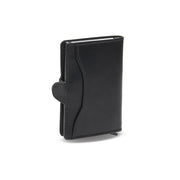 Classic 100% Full-Grain Leather Card Holder - Rear Perspective Showing Reinforced Leather Straps &amp; Stitching