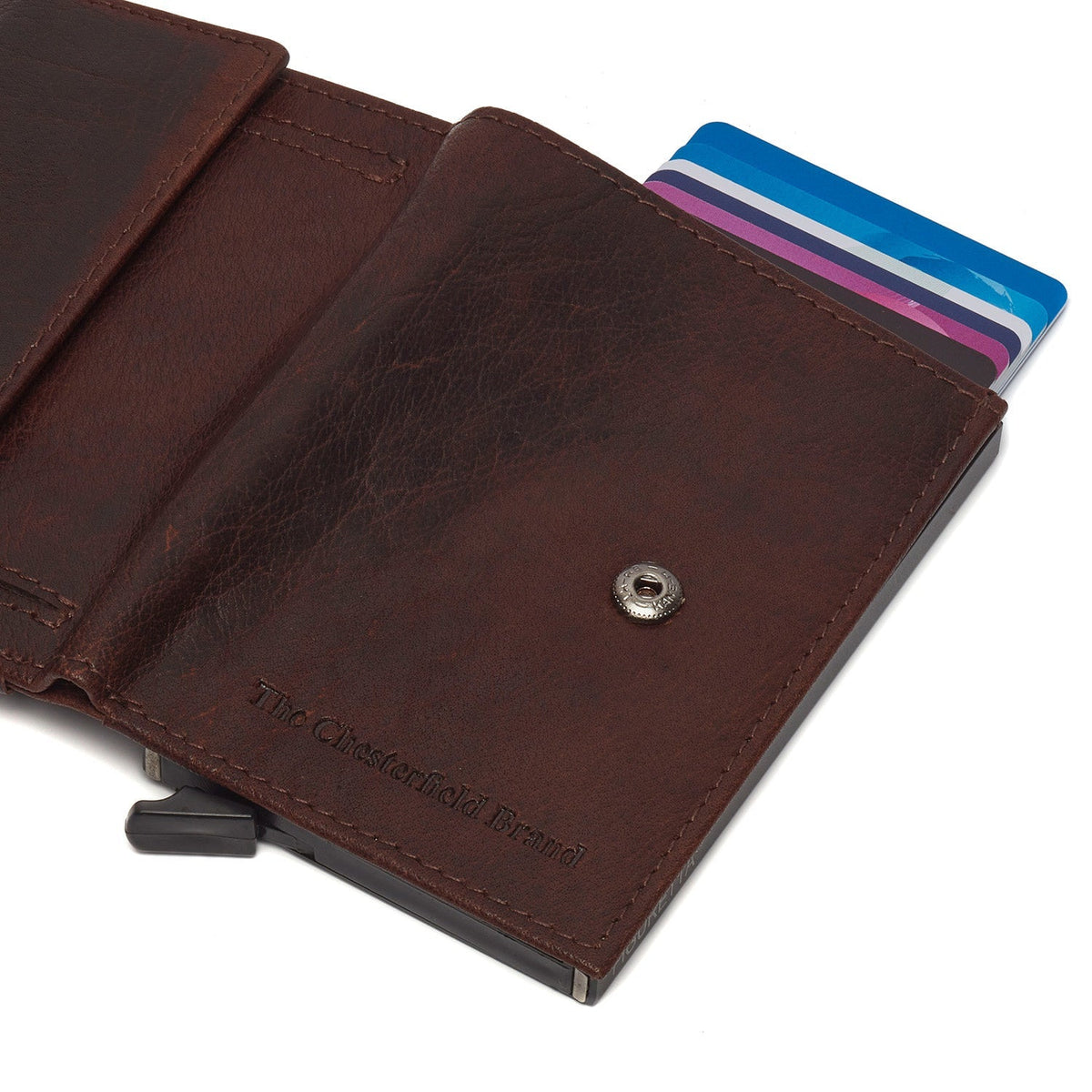 Brown Leather Card Holder Hannover, detail view 4
