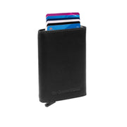 Lancaster Full-Grain Leather Card Holder in Classic 100% Full-Grain Leather - Full Exterior Front Profile View | Buy Online