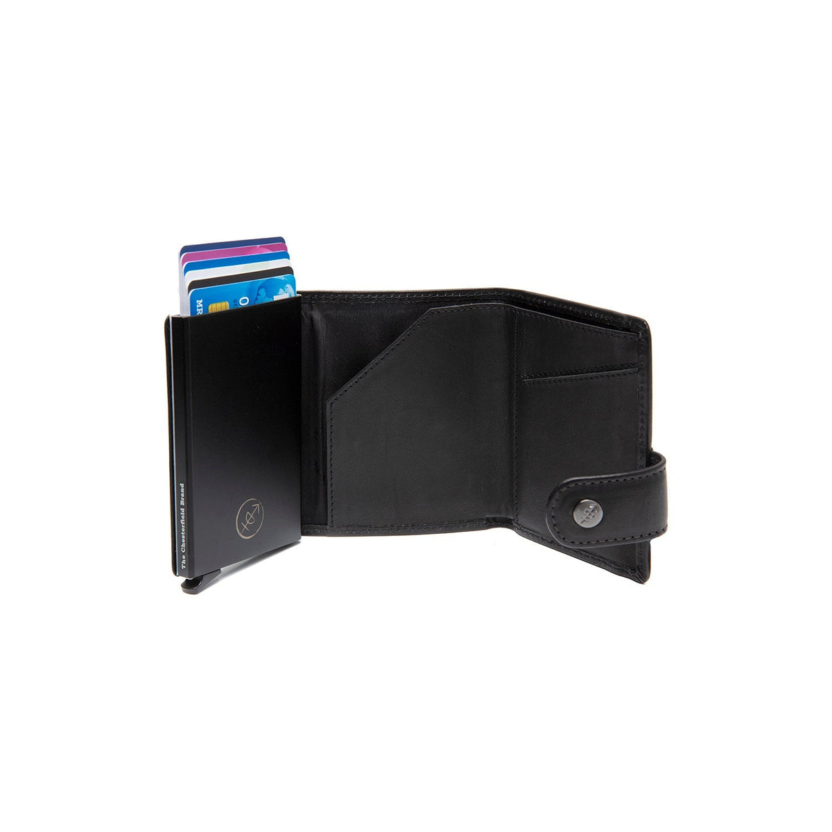 Larino Full-Grain Leather Card Holder - Structured Side Profile Showing Gusset Depth &amp; Expansion Capacity