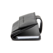Lesina Full-Grain Leather Card Holder - Structured Side Profile Showing Gusset Depth &amp; Expansion Capacity