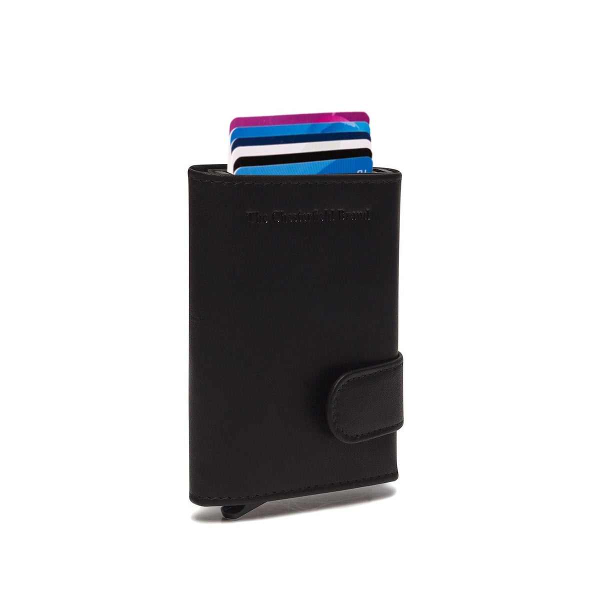 
Portland Full-Grain Leather Card Holder in Classic 100% Full-Grain Leather - Full Exterior Front Profile View | Buy Online