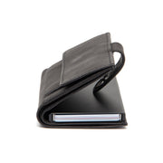 Torola Full-Grain Leather Card Holder - Structured Side Profile Showing Gusset Depth &amp; Expansion Capacity