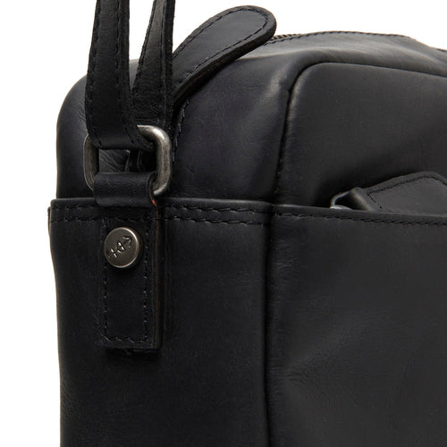 Classic 100% Full-Grain leather Bag - Rear Perspective Showing Reinforced Leather Straps & Stitching