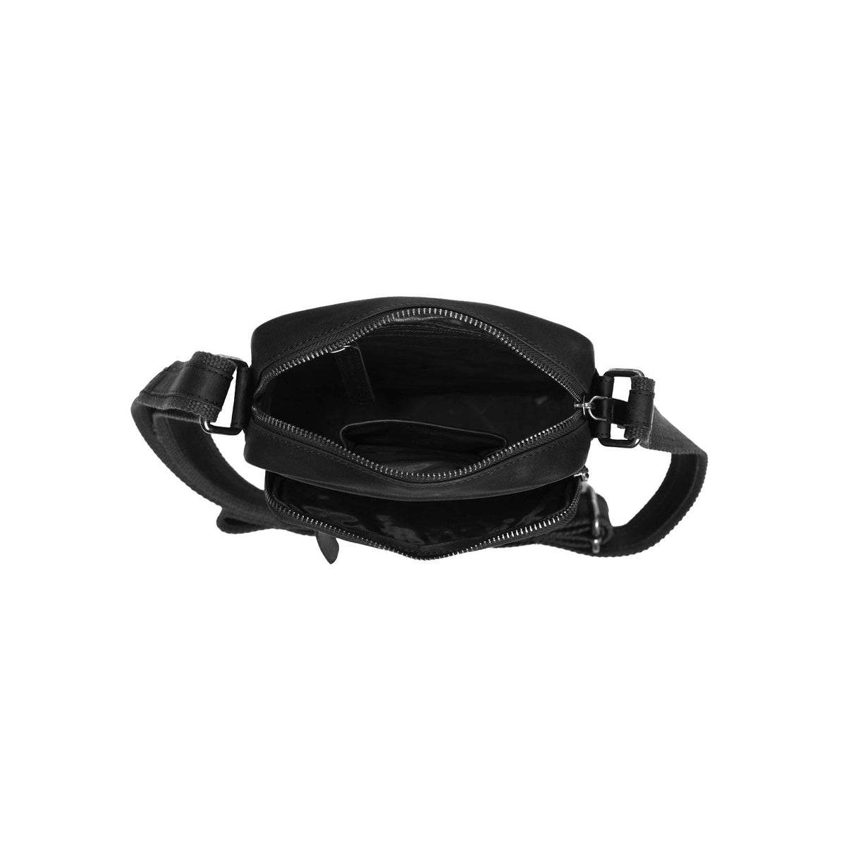 Birmingham Full-Grain Leather Crossbody Bag - Structured Side Profile Showing Gusset Depth & Expansion Capacity