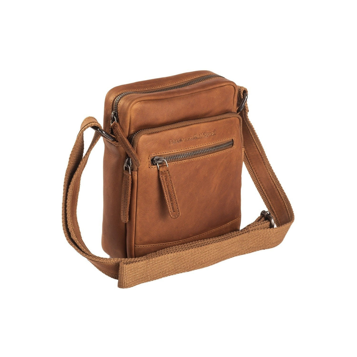 Cognac Leather Crossbody Bag Birmingham, front view