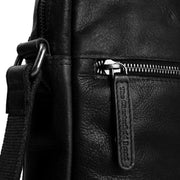 Solid Antique Brass Hardware &amp; Heavy-Duty Dual Zipper Detail on Dessau Full-Grain Leather Crossbody Bag