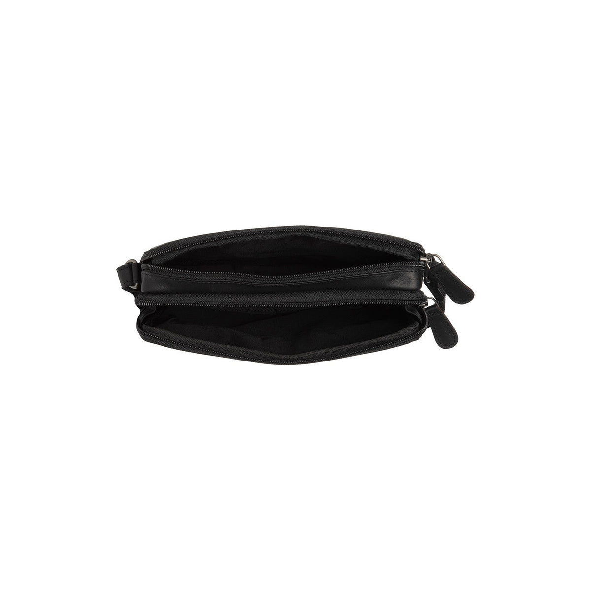 Solid Antique Brass Hardware &amp; Heavy-Duty Dual Zipper Detail on Ellon Full-Grain Leather Crossbody Bag