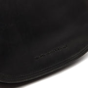 Solid Antique Brass Hardware &amp; Heavy-Duty Dual Zipper Detail on Everglades Full-Grain Leather Crossbody Bag