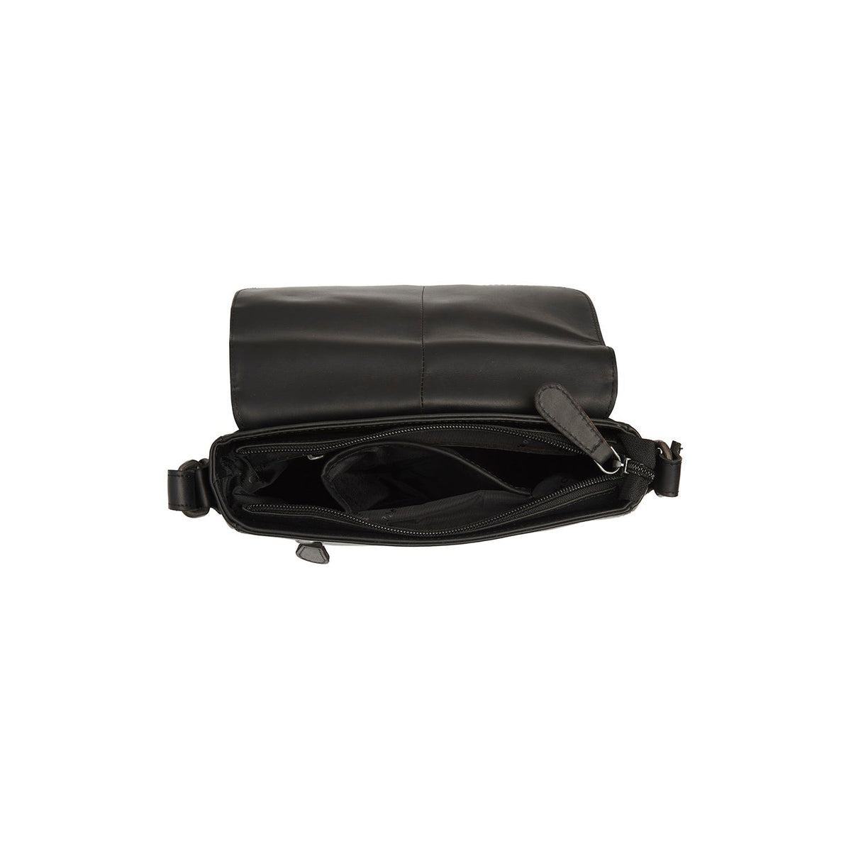 
Solid Antique Brass Hardware & Heavy-Duty Dual Zipper Detail on Lucian Full-Grain Leather Crossbody Bag