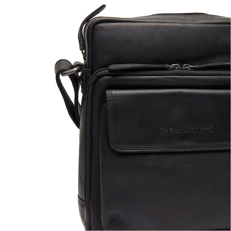 Montira Full-Grain Leather Crossbody Bag - Structured Side Profile Showing Gusset Depth &amp; Expansion Capacity