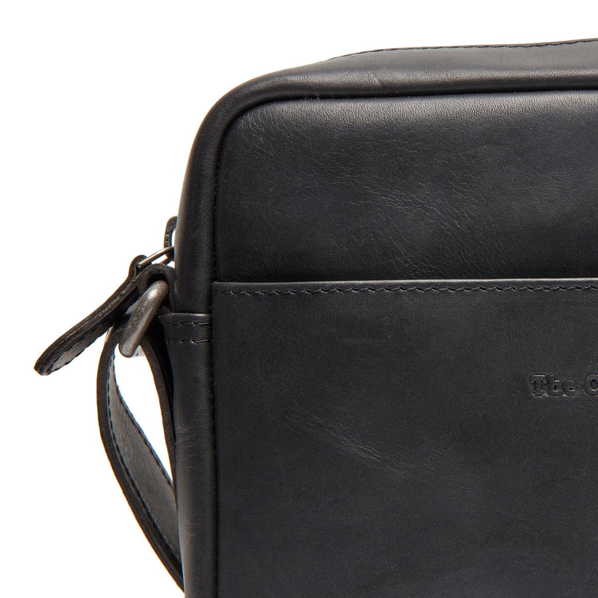 
Westmere Full-Grain Leather Crossbody Bag - Structured Side Profile Showing Gusset Depth & Expansion Capacity