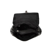 Close-Up Detail of Classic Collar &amp; Heavy-Duty Zipper Hardware on Angera Full-Grain Leather Handbag