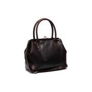 Tailored Rib Cuffs &amp; Hem Craftsmanship Construction Detail on Dorin Full-Grain Leather Handbag