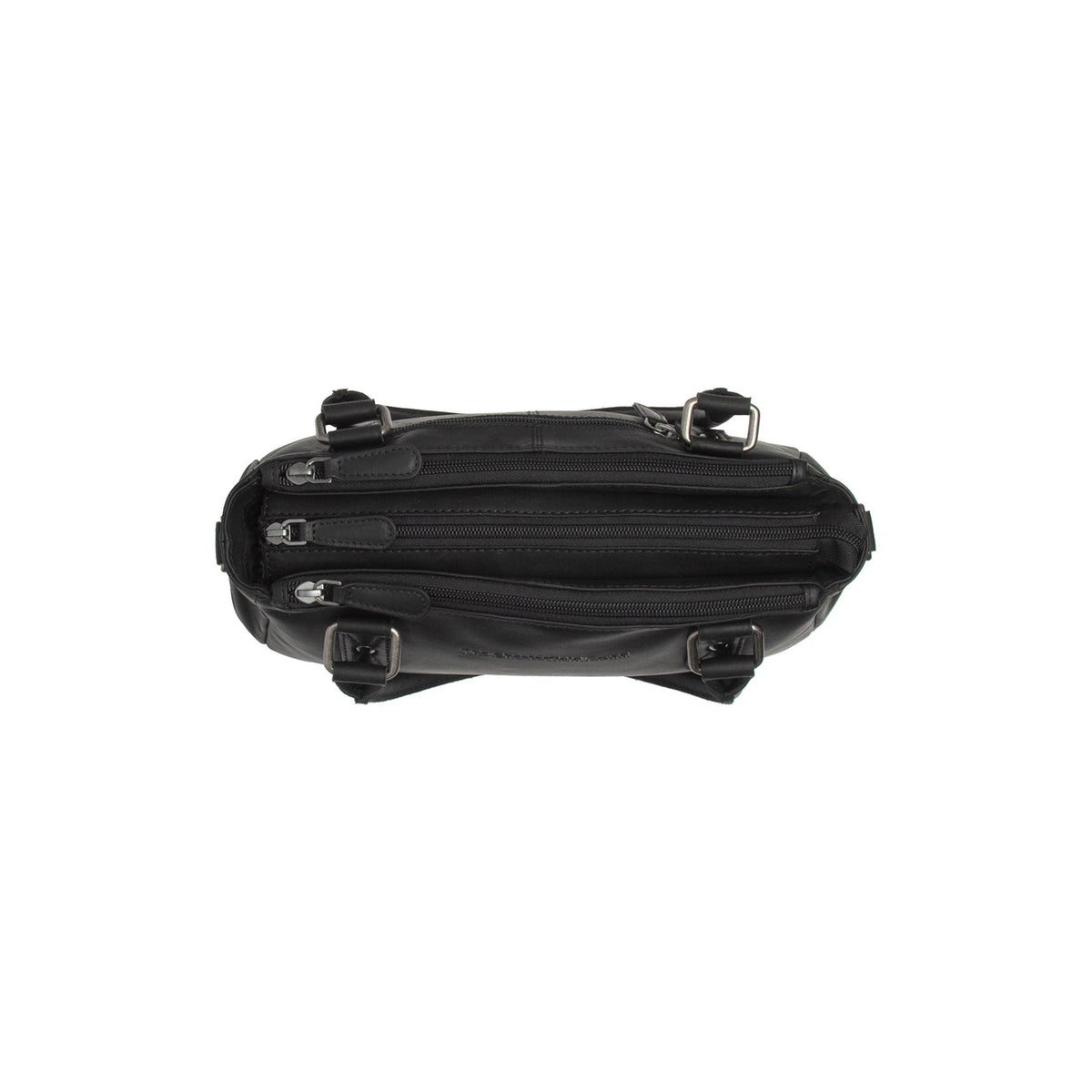 Close-Up Detail of Classic Collar &amp; Heavy-Duty Zipper Hardware on Fenja Full-Grain Leather Handbag