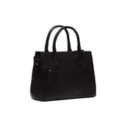 Tailored Rib Cuffs &amp; Hem Craftsmanship Construction Detail on Garda Full-Grain Leather Handbag