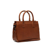 Styled Fit Perspective of Garda Full-Grain Leather Handbag on Model - Natural Daylight Drape