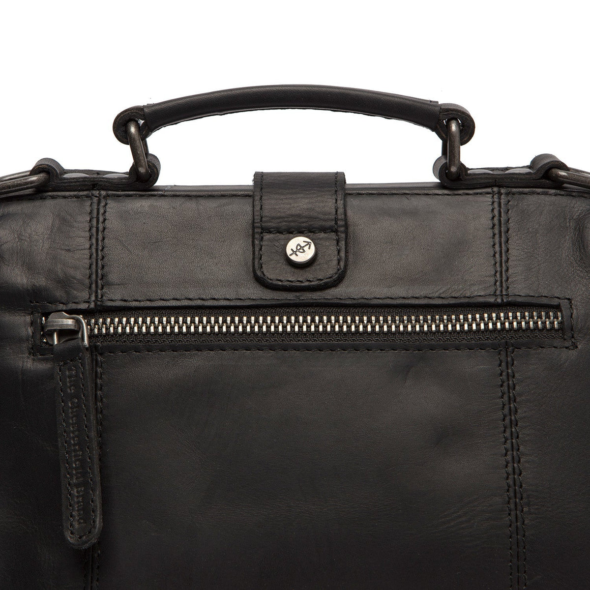 Rachael Full-Grain Leather Handbag - Lateral Side Profile View Showing Sleeve Cut &amp; Athletic Taper Fit