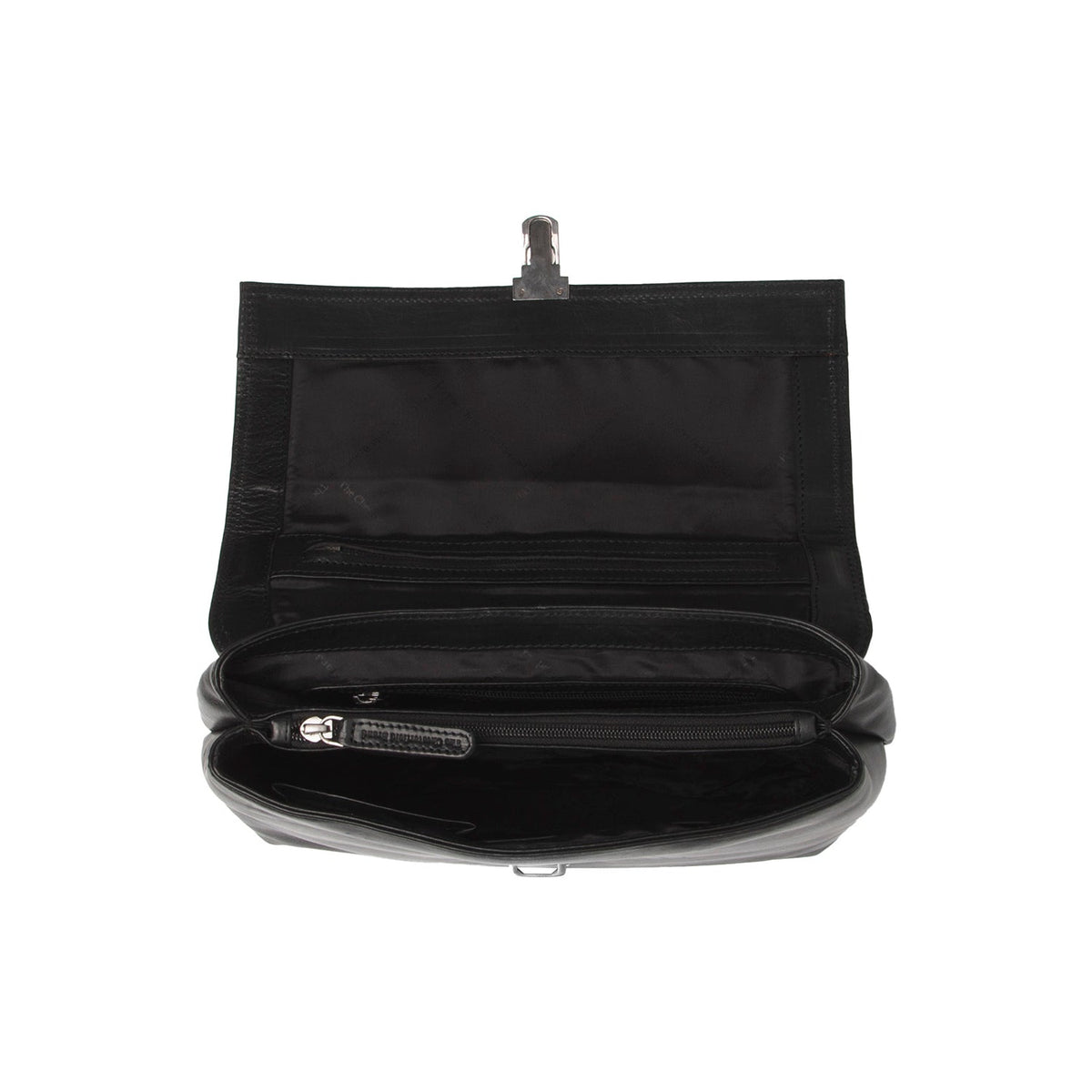 Close-Up Detail of Classic Collar &amp; Heavy-Duty Zipper Hardware on Renata Full-Grain Leather Handbag