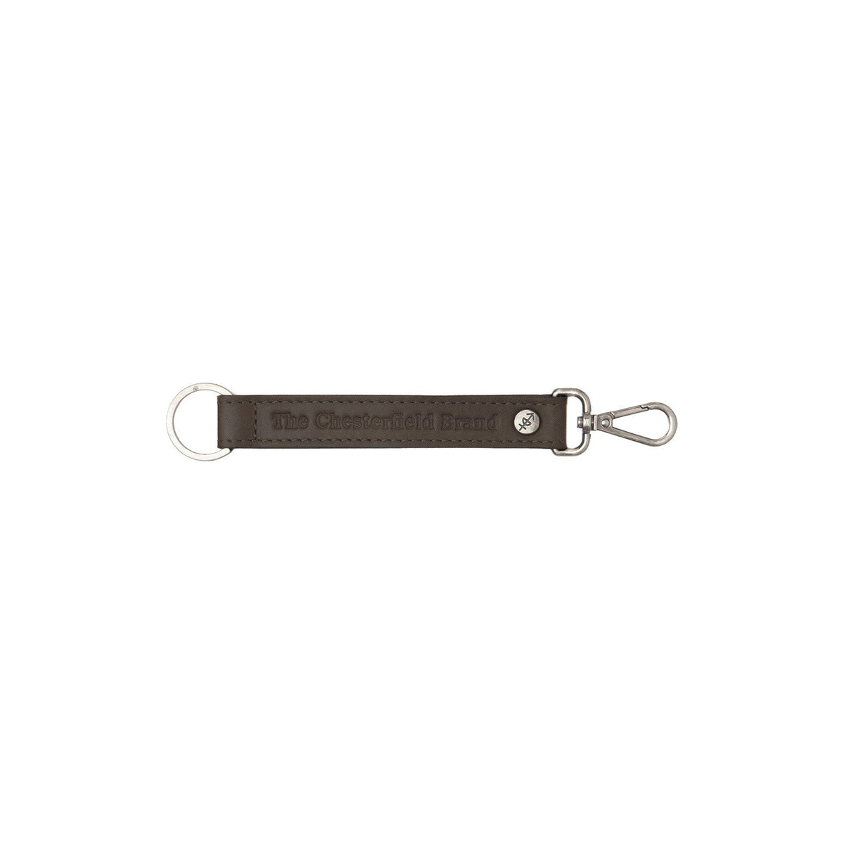 Leather Key Ring in Classic 100% Full-Grain Leather - Front Profile View &amp; Tailored Silhouette | Buy Online