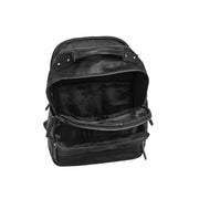 Solid Antique Brass Hardware &amp; Heavy-Duty Dual Zipper Detail on Austin Full-Grain Leather Laptop Backpack