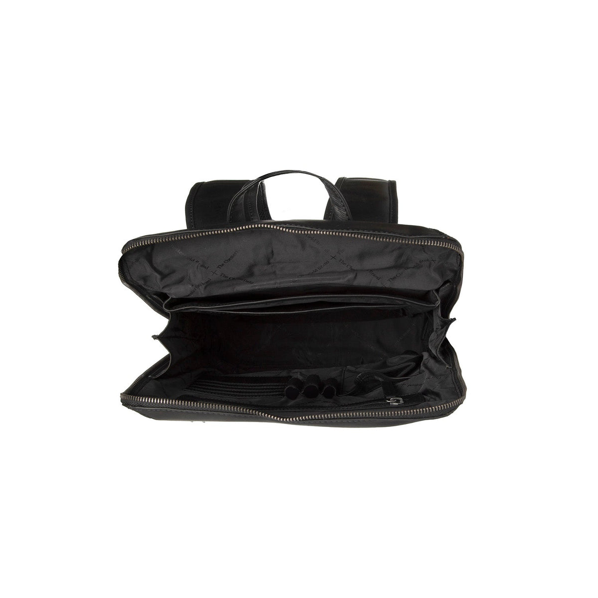 Solid Antique Brass Hardware &amp; Heavy-Duty Dual Zipper Detail on Filmore Full-Grain Leather Laptop Backpack
