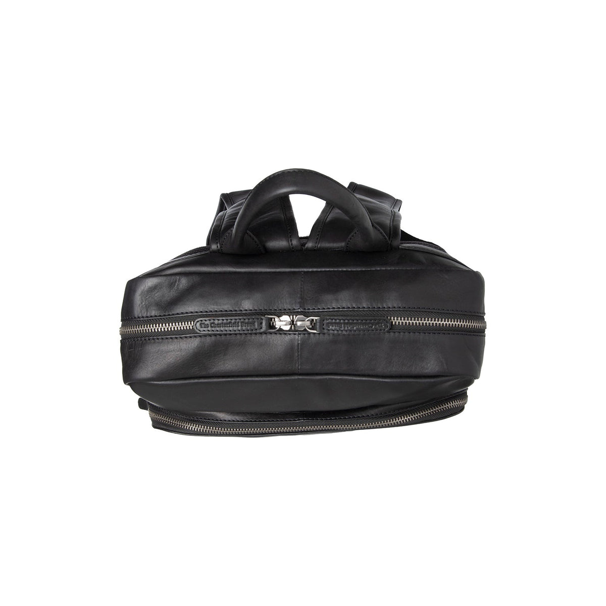 Classic 100% Full-Grain leather Backpack - Rear Perspective Showing Reinforced Leather Straps &amp; Stitching